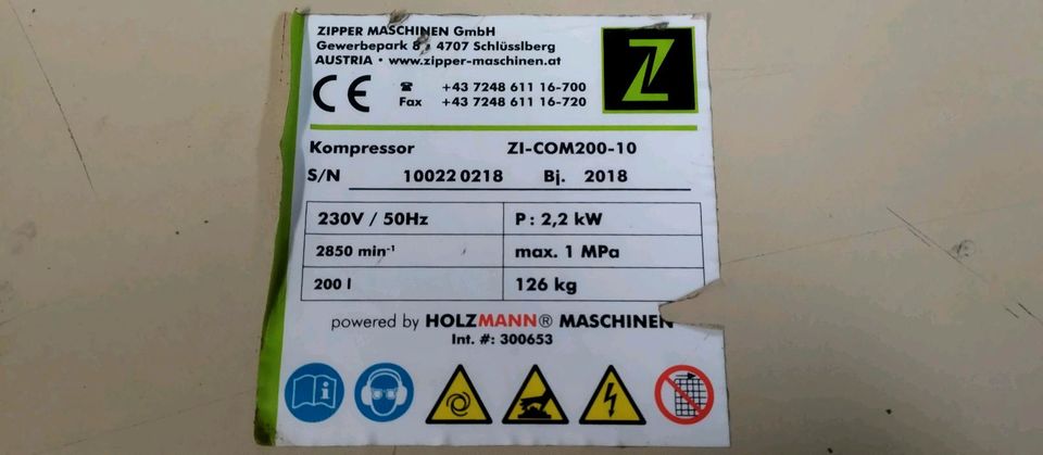 Motor+Kompressoreneinheit Zipper ZI-COM200-10 Holzmann in Welschbillig