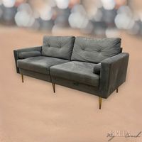 Inkl. Lieferung Sofa 2 Sitzer Samt Grau Couch Wohnlandschaft Berlin - Reinickendorf Vorschau