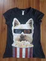 Graues T-Shirt Justice Gr. 128 134 Aufdruck Hund Brille Popcorn g Hessen - Flieden Vorschau