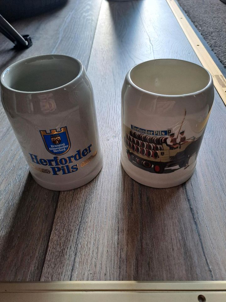 Herforder Pils Brauerei Felsenkeller Bierkrüge  Sammlung Sammler in Hiddenhausen