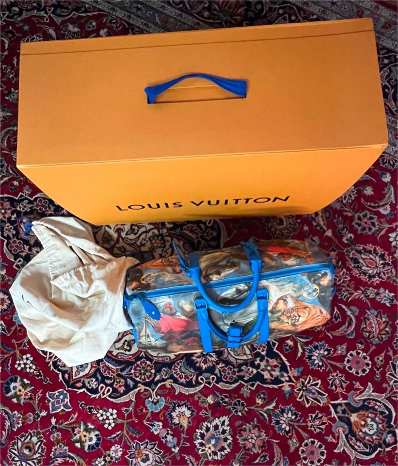 Louis Vuitton x Jeff Koons Keepall Bandouliere Peter Paul Rubens Masters 50  Blue Multicolor