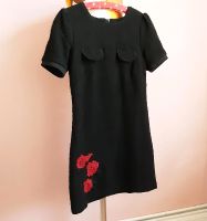 Kleid mit Puffärmeln, schwarz Bouclé, Wolle mit Stickerei Niedersachsen - Braunschweig Vorschau