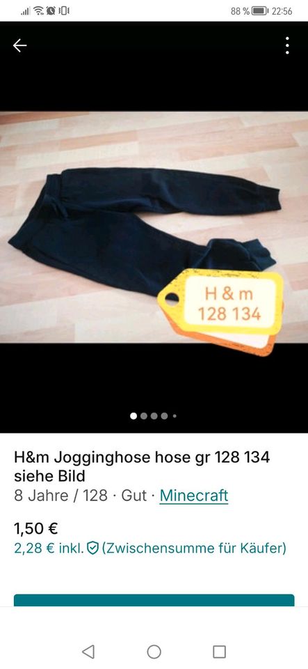 C&a zara h&m minectaft hosen jogginvhose badehose jacke gr 128 in Schwalbach a. Taunus