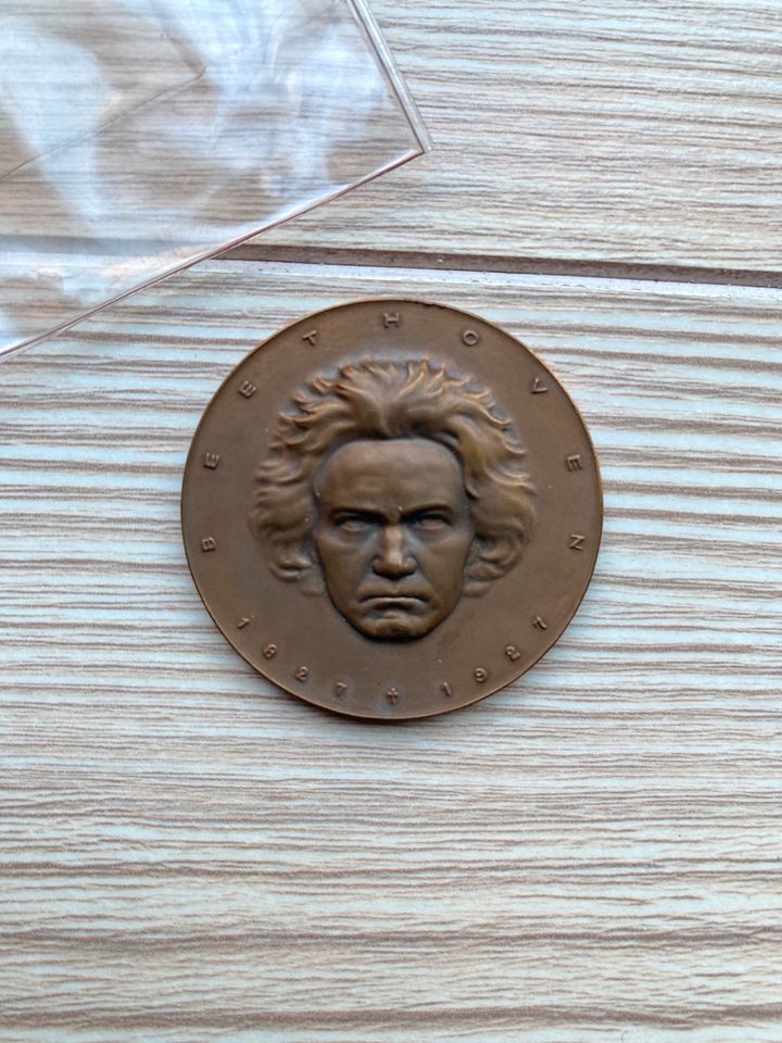 Medaille Beethoven 1827 1927 Bronze 4cm Gedenkmedaille Hartig in Sanitz