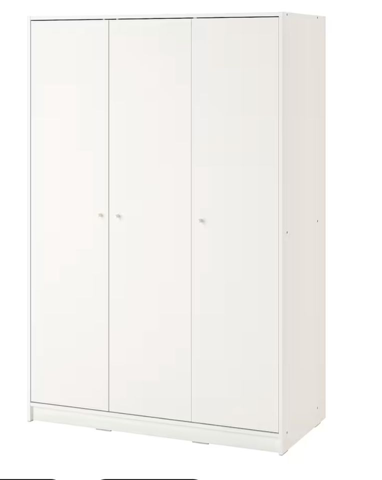 KLEPPSTAD Kleiderschrank mit 3 Türen, weiß, 117x176 cm in Essen