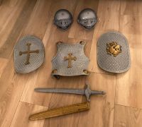 Kinder Ritter Ausrüstung Schwert Schild Helm Kostüm Fasching Saarland - Blieskastel Vorschau