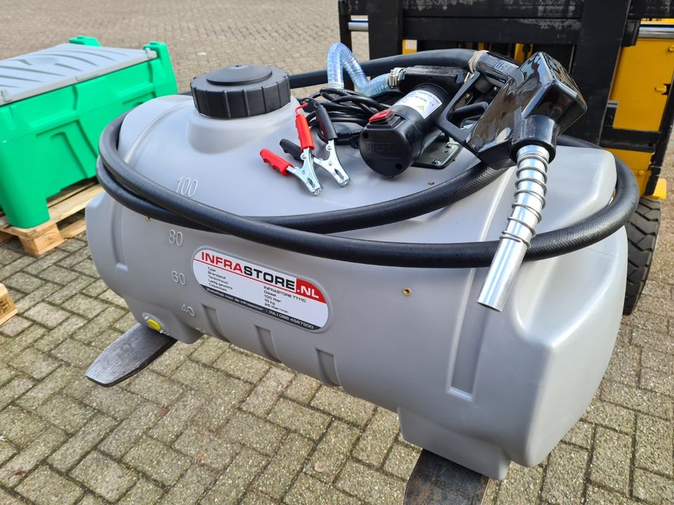 Infracube® 50 Liter Benzintank mit 12 Volt Benzinpumpe und 4 Meter Schlauch  mit Zapfpistole