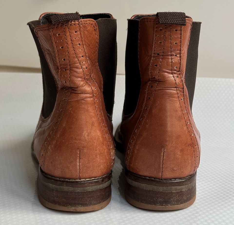 Mark Adam Leder Chelsea Boots Stiefeletten Stiefel Braun 38 in München