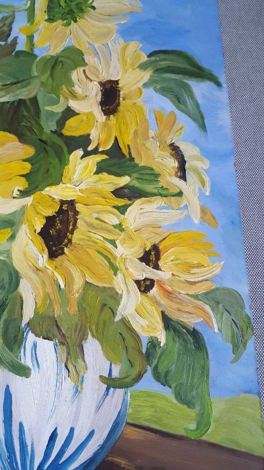 Sonnenblumen in Vase in Öl gemalt in Kiel