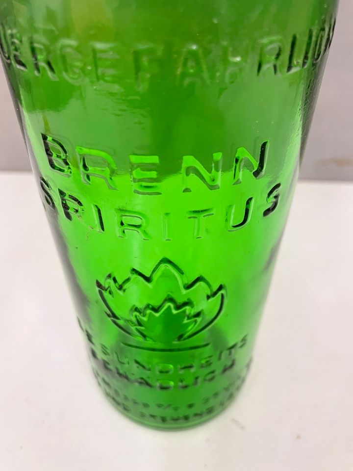 Alte Flasche Glas Brenn Spiritus Antik Deko DDR in Ückeritz