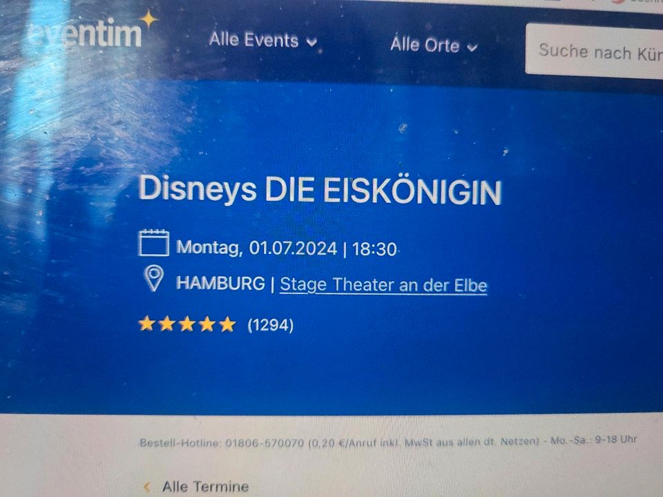 4 Musical Tickets Eiskönigin (Hamburg) am 1.7.24 in Mommenheim