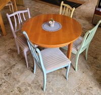 6 Stühle Tisch Kreidefarbe Upcycling Pastell Essgruppe Sitzgruppe Bayern - Füssen Vorschau