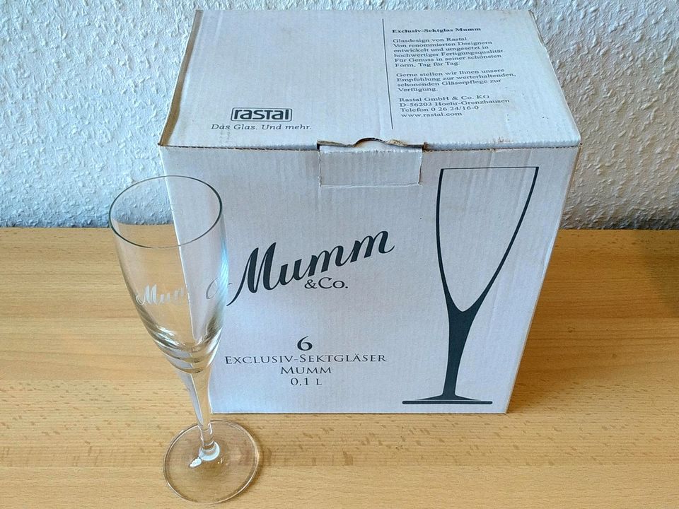 6X Mumm Exklusiv Sektgläser, 6 Gläser, Mumm & Co. Sekt Glas in Flensburg