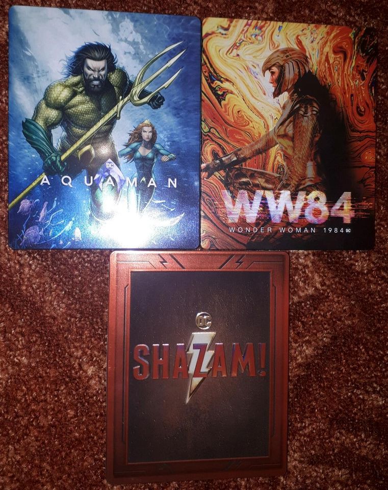 DCEU Filme in Steelbooks Aquaman, Wonder Woman 1984, Shazam in Toppenstedt