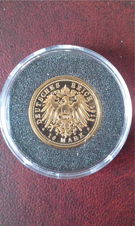 Goldmünze 2,5 g: "10 Goldmark, Wilhelm II, Deutscher Kaiser" in Bad Reichenhall