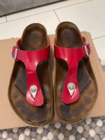 Birkenstock Schlappen Sandalen Schuhe rot Lack slides zehentrenne Köln - Ostheim Vorschau