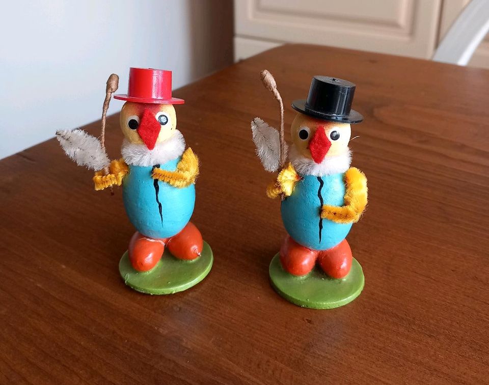 2x Antik Ostern Deko Alt Küken Vintage Retro in Seifhennersdorf