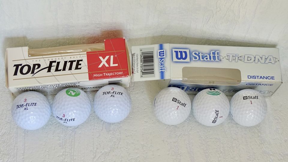 Golfbälle 3 Top Flite XL und 3 Wilson Staff Ti-DNA Distance - NEU in Bochum