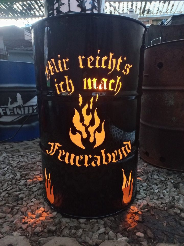 Mir reicht`s - ich mach Feuerabend Feuertonne Ölfass Grill in Schopfheim