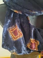 Samt-Schal, schwarz-blau mit Muster Kreis Pinneberg - Rellingen Vorschau