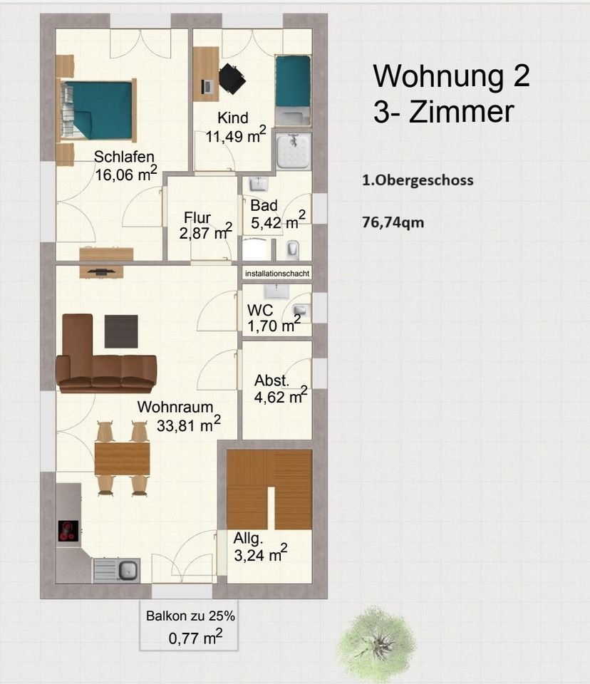 Kattenturm-Neubau 3 Zimmer Eigentumswohnungen+Garage- -in Toplage -Neuste Heiztechnik in Bremen
