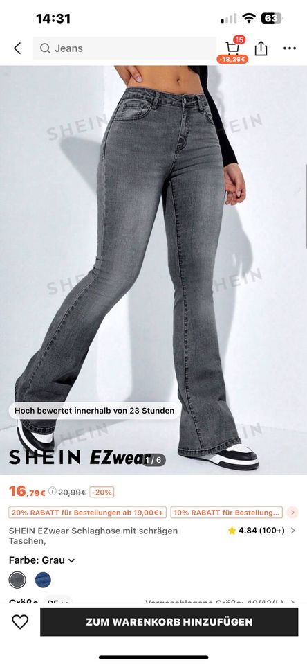 SHEIN Jeans schwarz in Rodewald