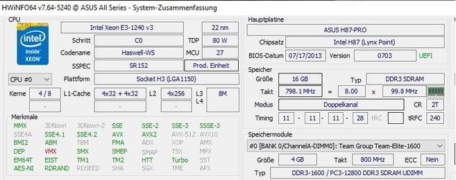 ASUS H87-PRO, Intel Xeon E3-1240 v3, 16GB RAM, Alpenföhn, 650Watt in Oer-Erkenschwick