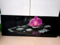 Glasbild pinke Orchidee mit schwarze Stein Bayern - Augsburg Vorschau
