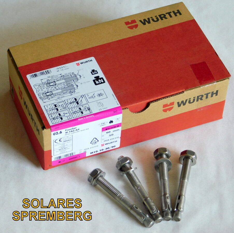 1-50 Fixanker M10x90-180 von Würth Edelstahl A4 Bodenanker in Spremberg