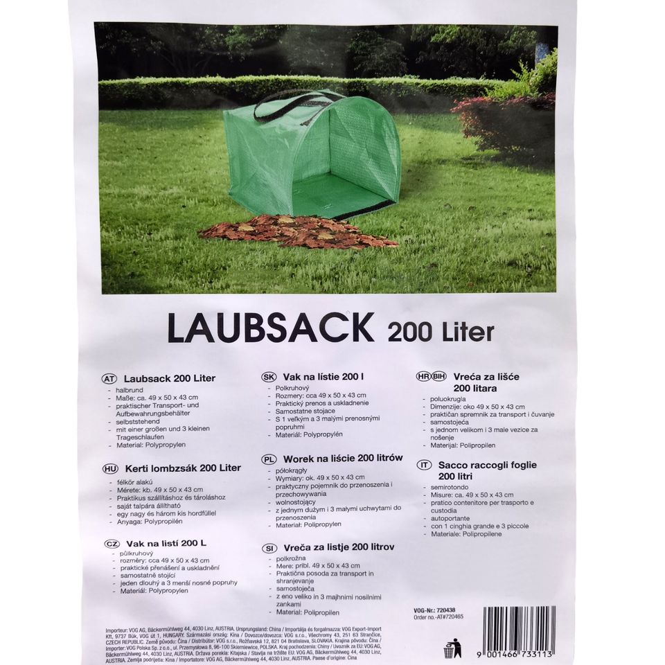 A81 Laubsack grün 200 Liter halbrund Gartensack selbststehend in Hamburg