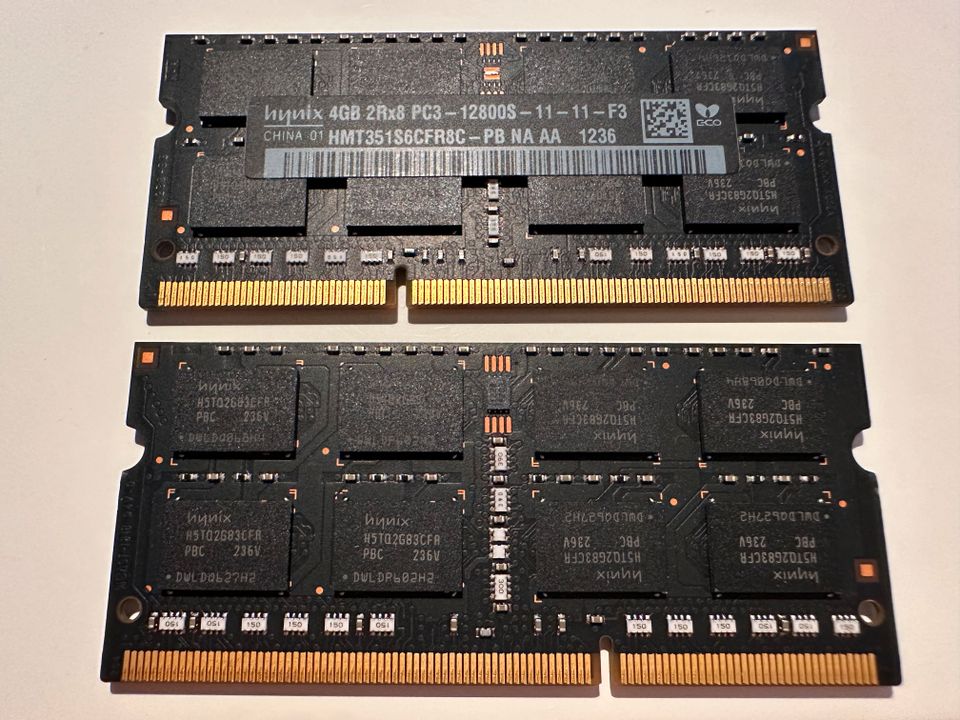 2x4GB (8GB) HYNIX SODIMM RAM DDR3-12800S 1600MHz Arbeitsspeicher in Berlin