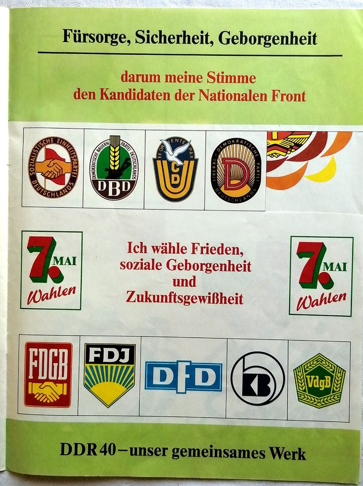 Propagandaheft Wandzeitungsmaterial "DDR- Kommunalwahlen 1989" in Leipzig