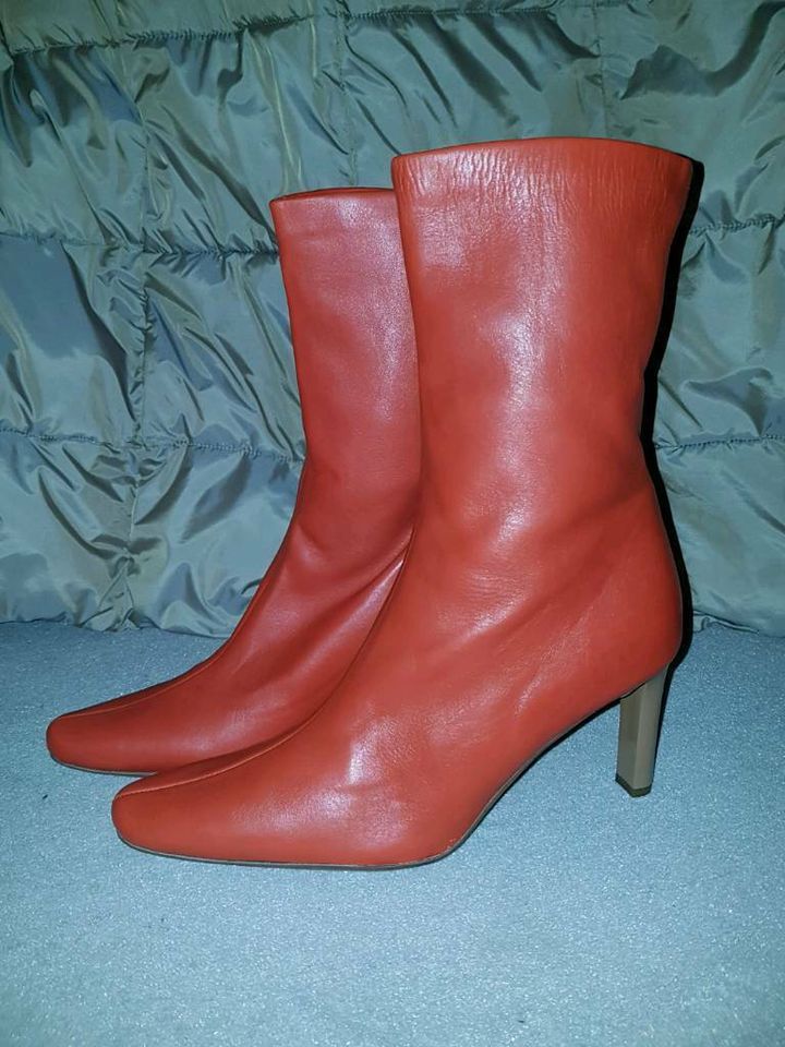 ++ Rote Stretch Echtleder Stiefel Jaime Mascaro 40 wNEU ++ in Willich