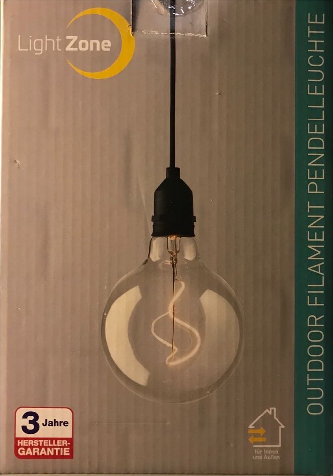 Outdoor filament Pendelleuchte Lampe 6h-timer Ø 12,5 cm Geschenk in Halle