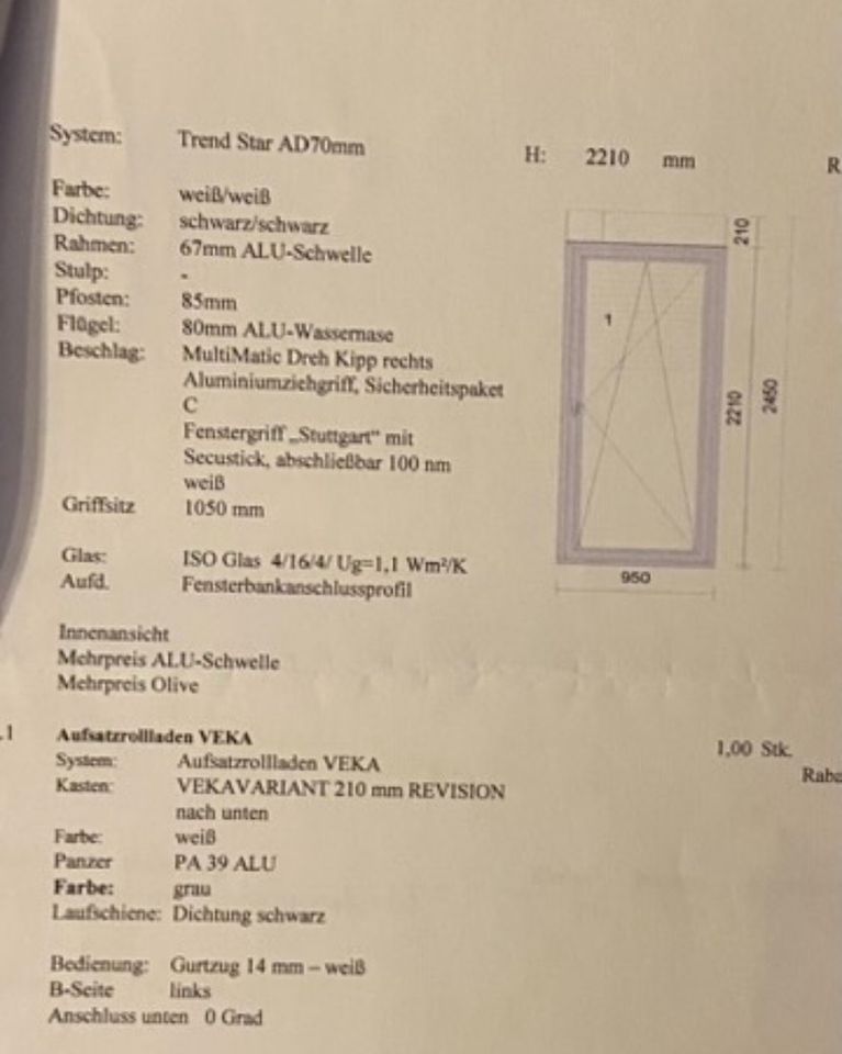 Balkontüre Terassentüre mit Rollladenkasten neu in Kalkar