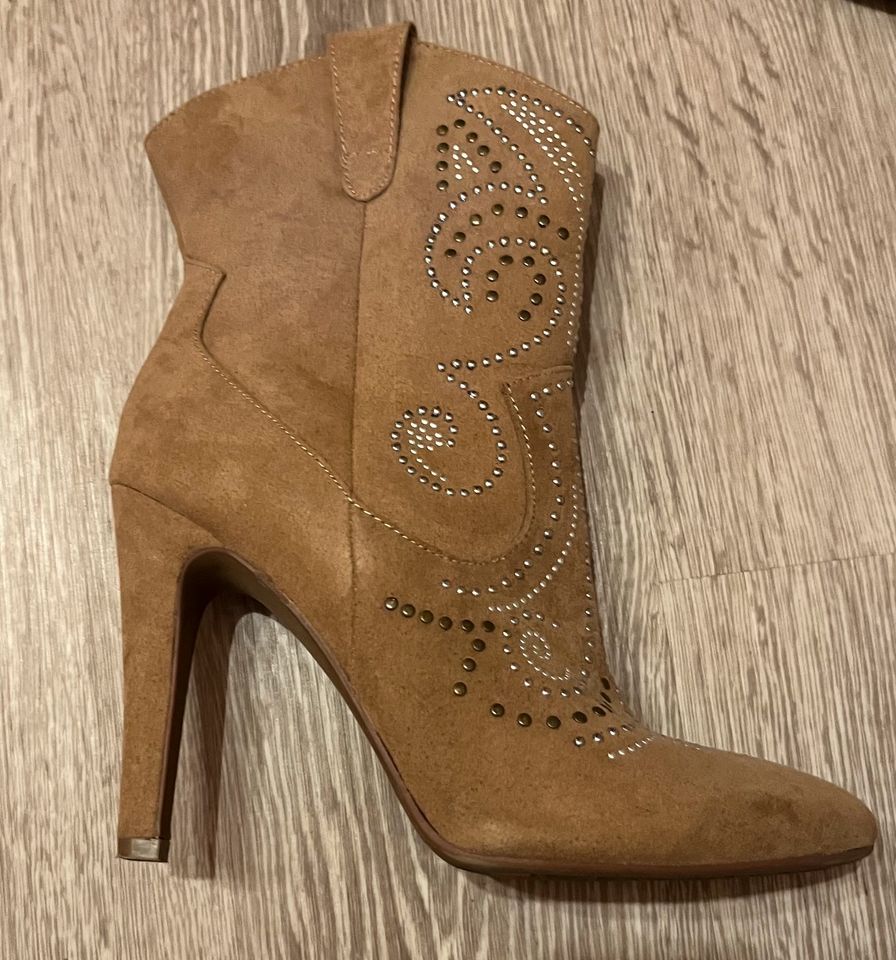 Cowboystiefel Damenstiefel beige braun Glitzer Catwalk in Lütau