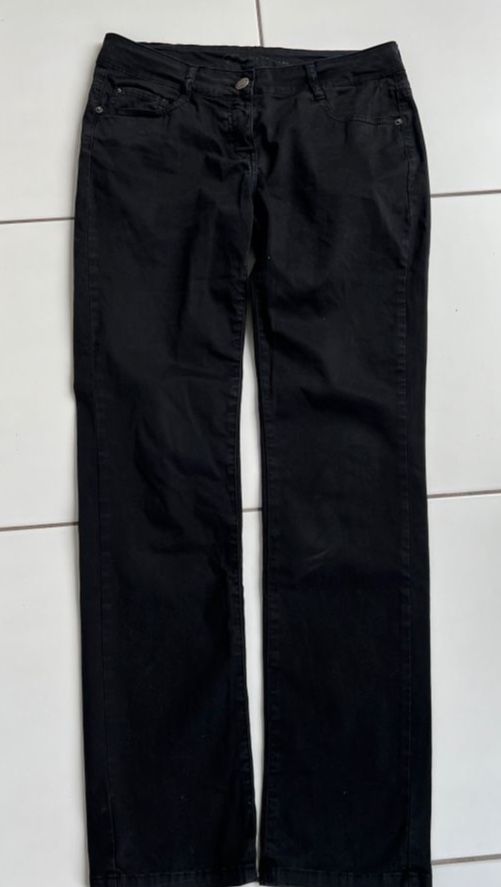 OPUS Slim Jeans EVITA Baumwoll-Mix Denim Hose Gr. 38 schwarz in Weissach