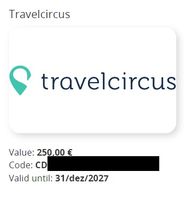 Travelcircus Gutschein WERT 250€ gültig 31.12.2027 Rheinland-Pfalz - Friedelsheim Vorschau