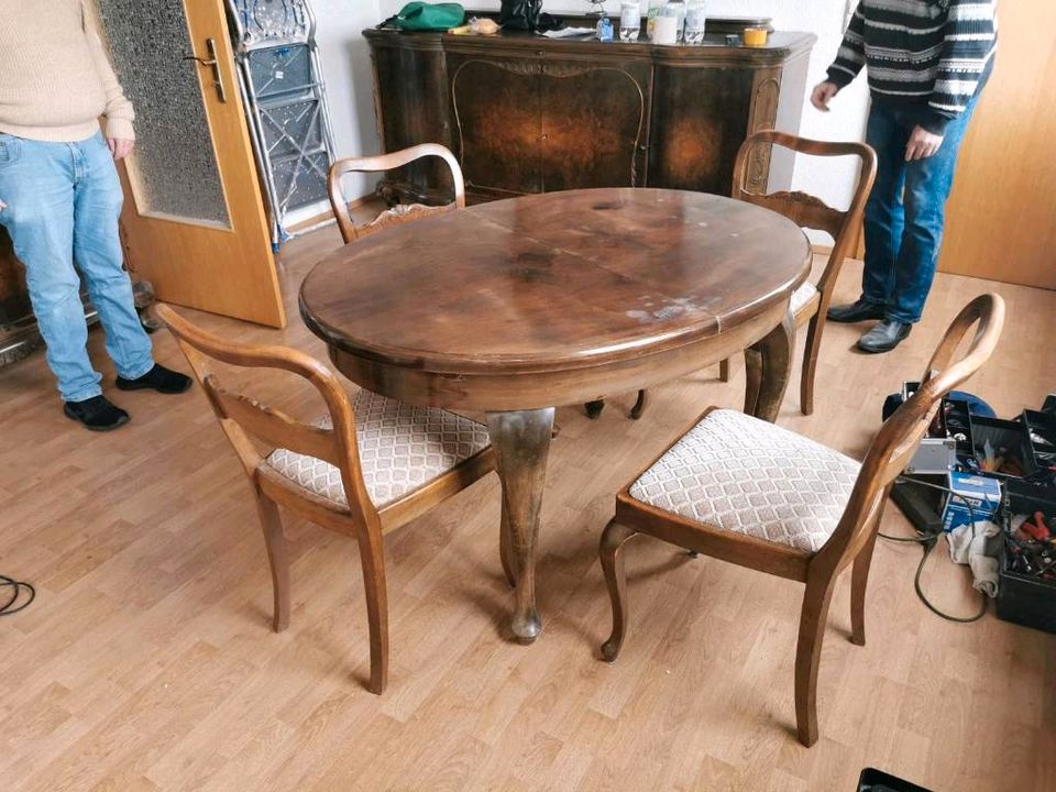 Esstisch mit Stühlen, Antik in Bad Sachsa