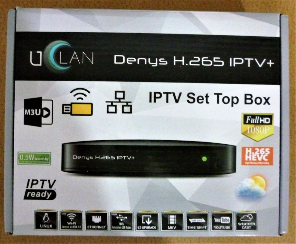 UCLAN Denys H.265+ Box, FullHD Internet Mediaplayer(Receiver) TOP in Bruchsal