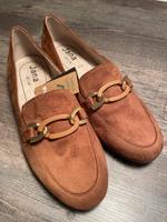 Jana Soft Line Slipper Loafers Gr. 38 Cognac Hessen - Offenbach Vorschau