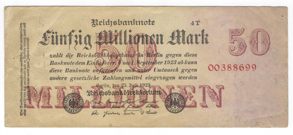 Alte Geldscheine Inflation und Notgeld in Dortmund