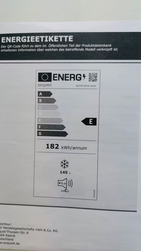 Gefrierschrank Exquisit 145 Liter H: 125 cm B: 55 cm in Wuppertal