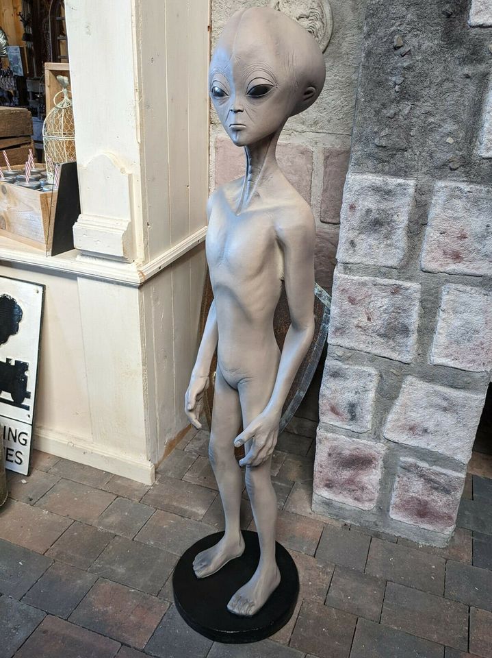 GROSSE ALIEN FIGUR AREA 51 ROSWELL AKTE X PAUL 1,25m HOCH STATUE in Großefehn