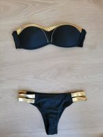 NEU Bikini trägerlos schwarz gold wattiert Gr XS / 34 Hessen - Liebenau Vorschau