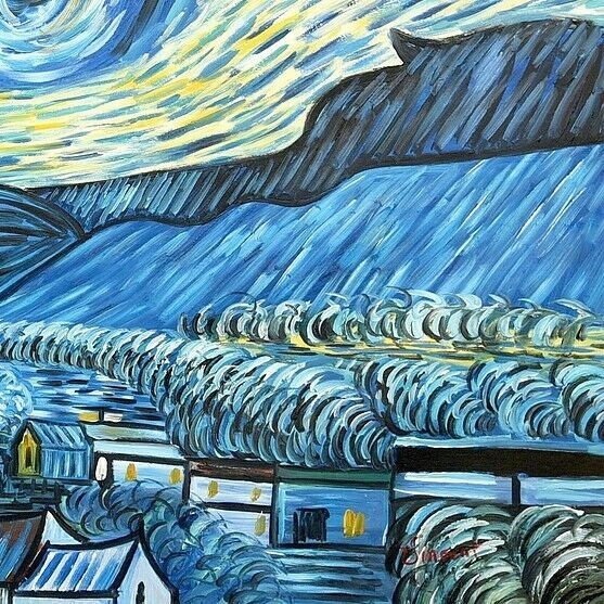 Vincent van Gogh- Sternennacht p99041 120x180cm Ölbild handgemalt in Berlin