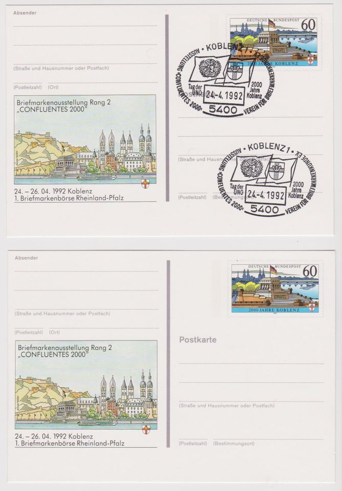 Deutsche Ganzsache Postkarte zur Ostropa 2000, PSo 70 in Neunkirchen a. Brand
