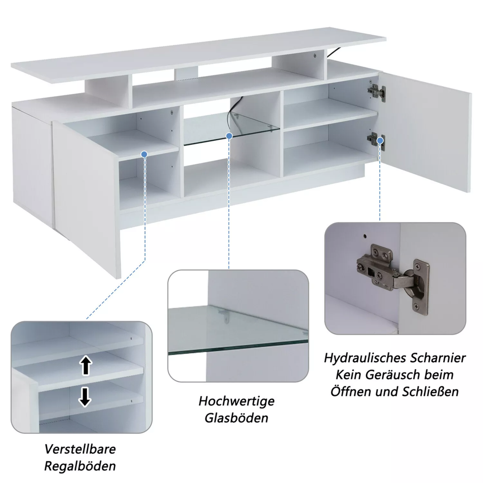 TV Schrank LED Lowboard Sideboard Fernsehschrank Fernsehtisch in Merenberg