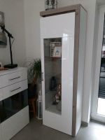 Vitrine Weiß Hochglanz Eiche Regal Woddy Schrank Wohnzimmer Niedersachsen - Westerwalsede Vorschau