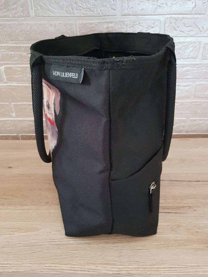 Tasche Shopper von Lilienfeld schwarz mit Rauhaardackelmotiv Neu in Berlin